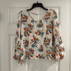 Pink Republic Women’s Juniors Long Sleeve Floral Top Size Large